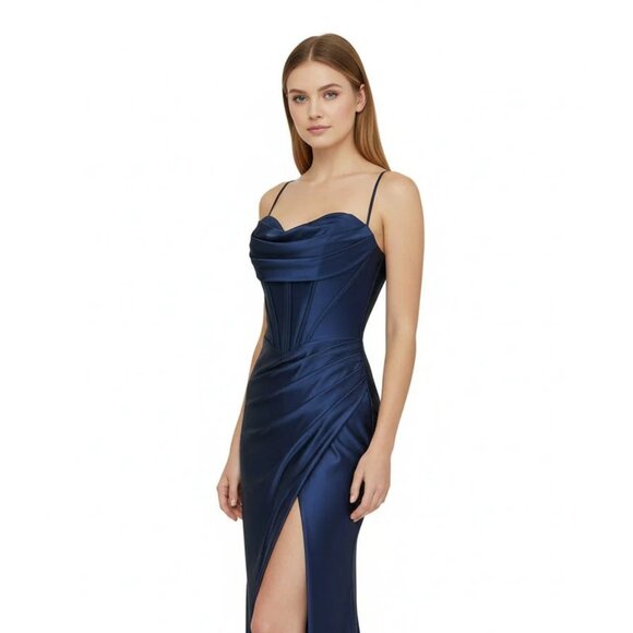 New Sheath Solid Nighttime Dress w/ Sweetheart Neck & Lace Up Back TC TL3053L - Picture 1 of 8
